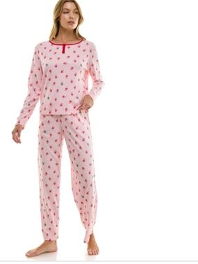 Roudelain Women's 2-Piece Printed Long-Sleeve Top and Pants Set